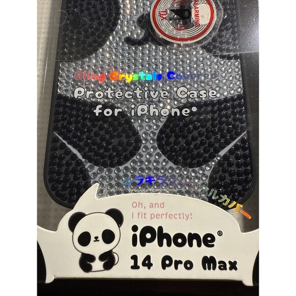 IPHONE 14 PRO MAX PROTECTIVE CASE PADDY THE PANDA COVERED IN BLING CRYSTALS NEW - Picture 2 of 4
